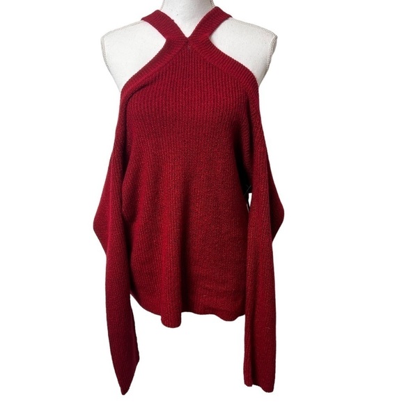 1. State Cross Neck Cold Shoulder Women Red 3X Sweater Brand New With Ta… - Picture 2 of 8